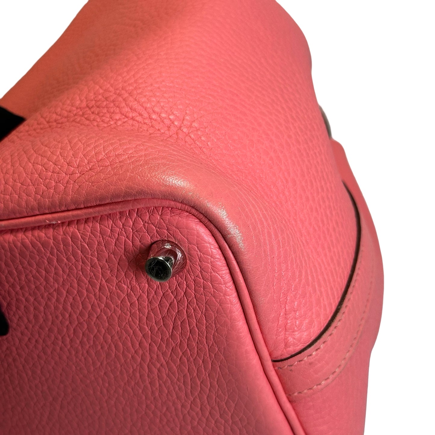 Used HERMES Leather Solid color Picotin 18 Bucket Bag Pink Silver