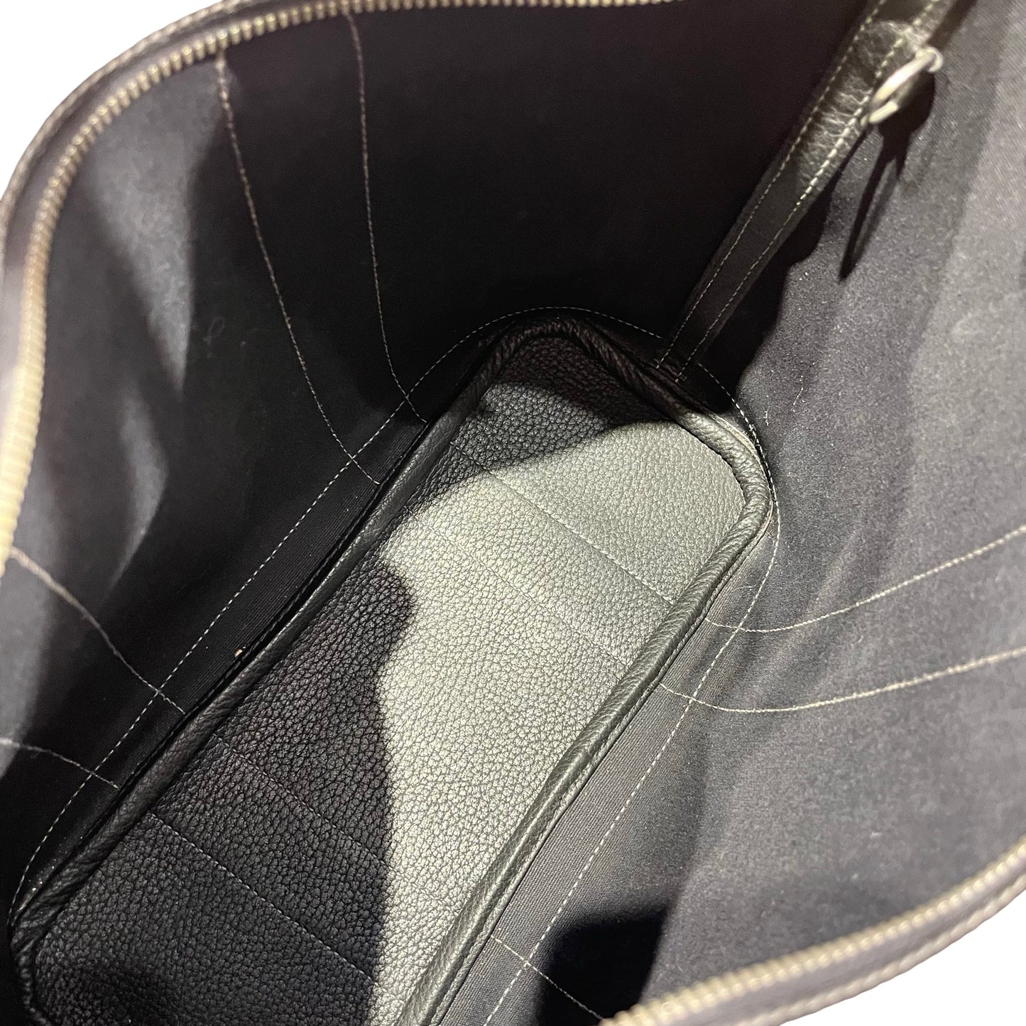 Used HERMÈS Toile Zip Garden Party PM Tote Bag Black PHW