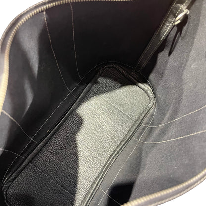 Used HERMÈS Toile Zip Garden Party PM Tote Bag Black PHW