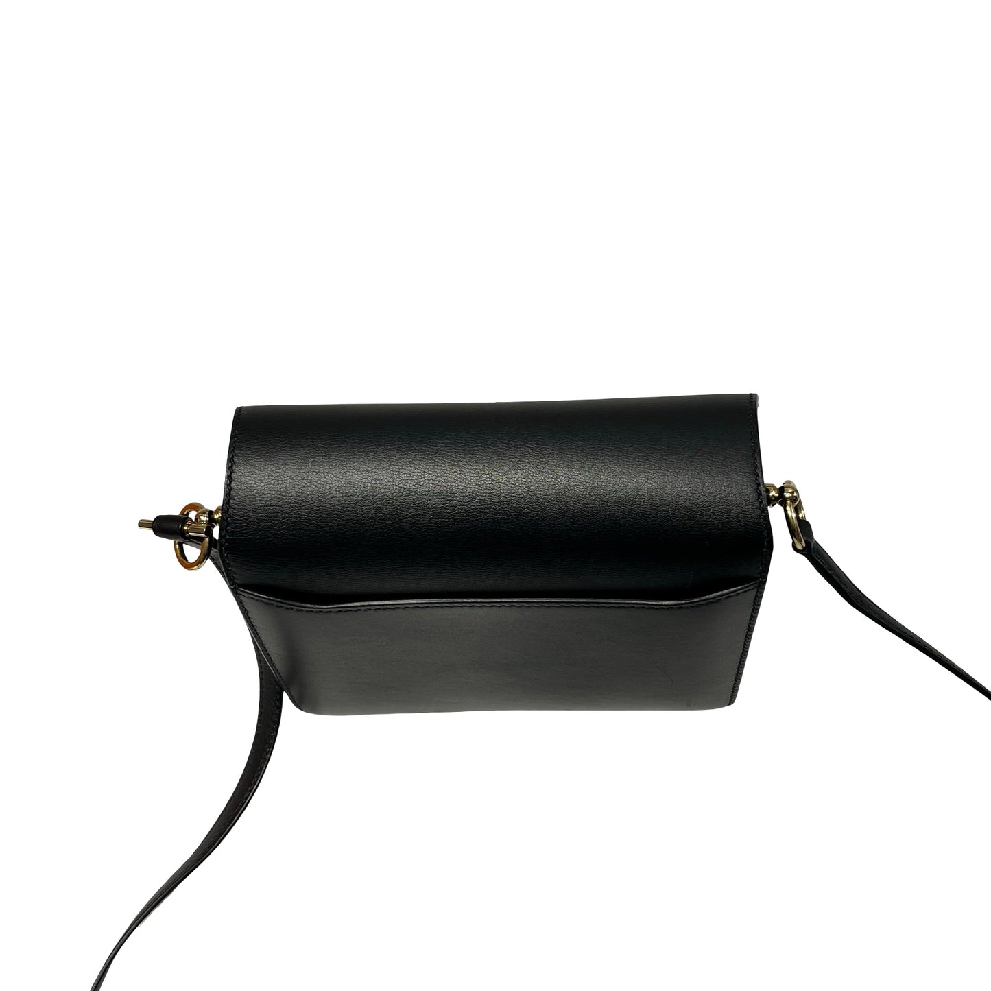 Used HERMÈS Calfskin Leather Roulis mini Shoulder Bag Black GHW