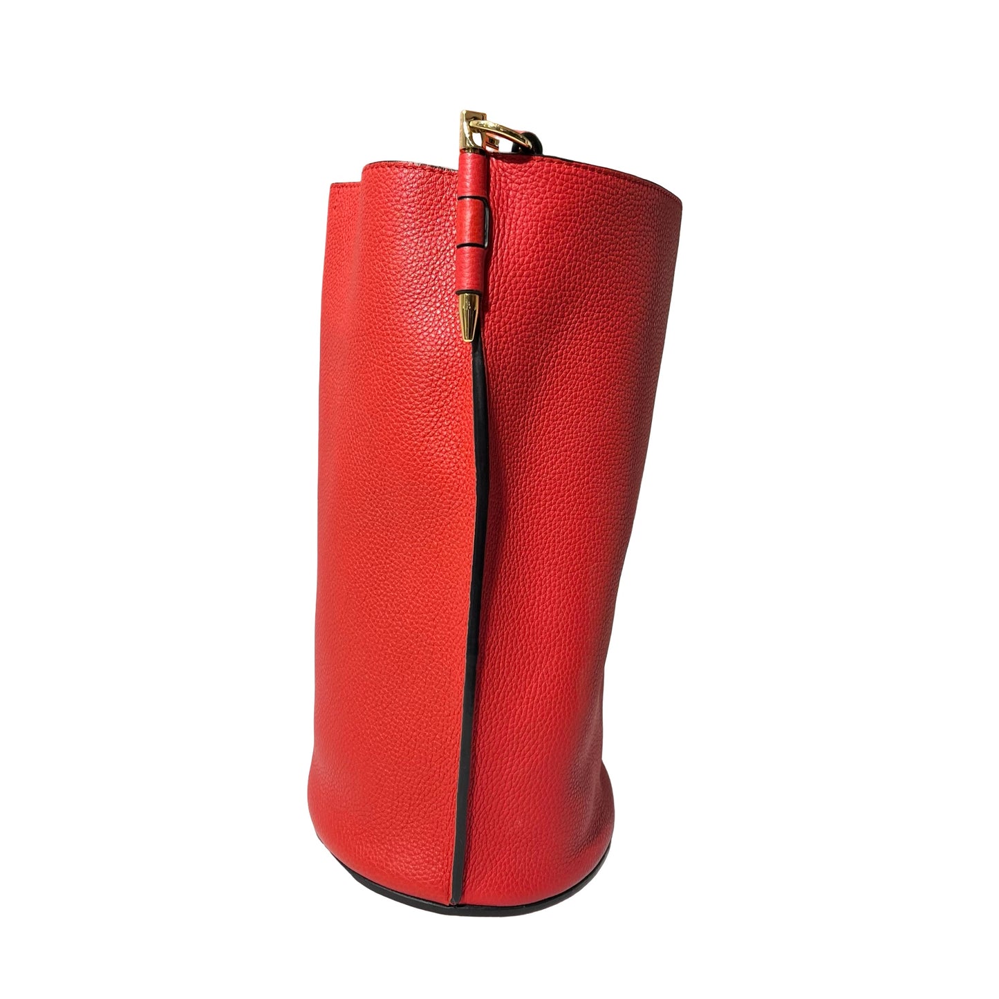 Used LOEWE Calfskin Leather Gate Bucket Bag Red GHW