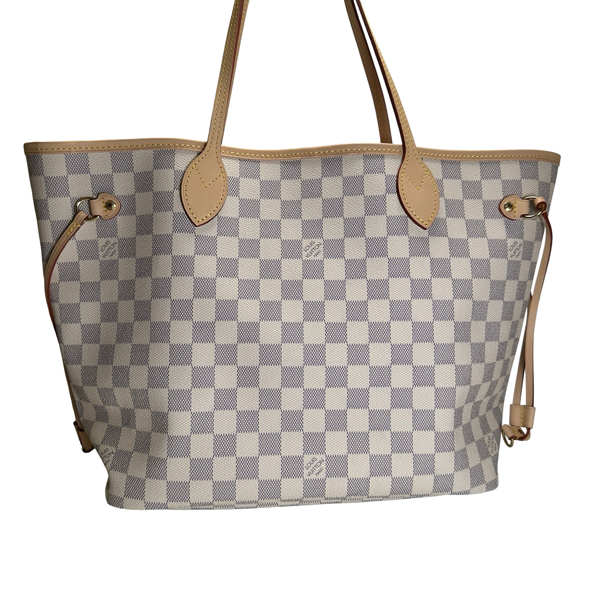 Brand New LOUIS VUITTON Damier Azur Neverfull Tote Bag White Blue
