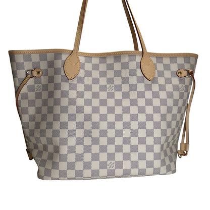 Brand New LOUIS VUITTON Damier Azur Neverfull Tote Bag White Blue