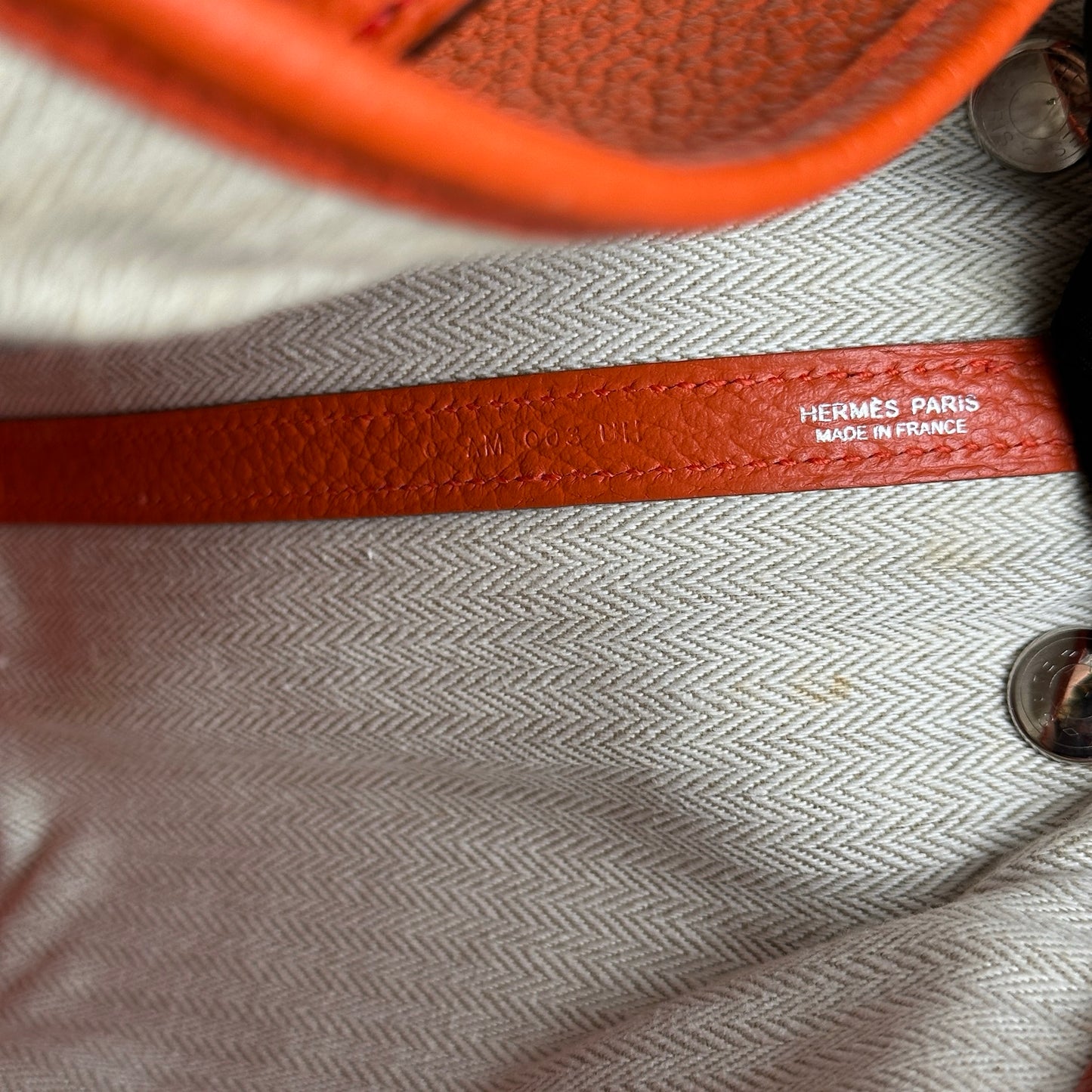 Used HERMES Negonda Garden Party Tote Bag Orange