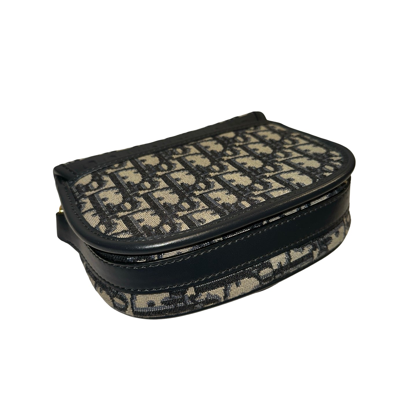 Used DIOR Oblique Jacquard Bobby Shoulder Bag Blue Navy GHW