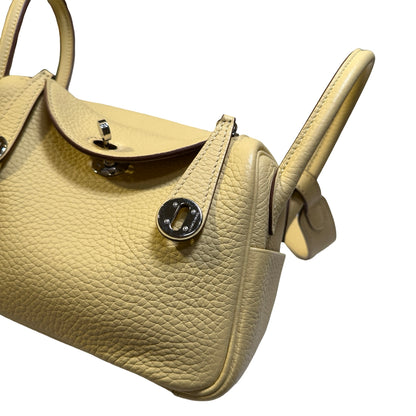 Used HERMÈS Leather Mini Lindy Shoulder Bag YELLOW PHW