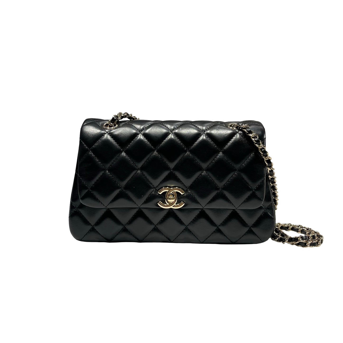 Used CHANEL Cross Body Bag Black GHW