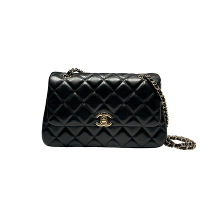 Used CHANEL Cross Body Bag Black GHW