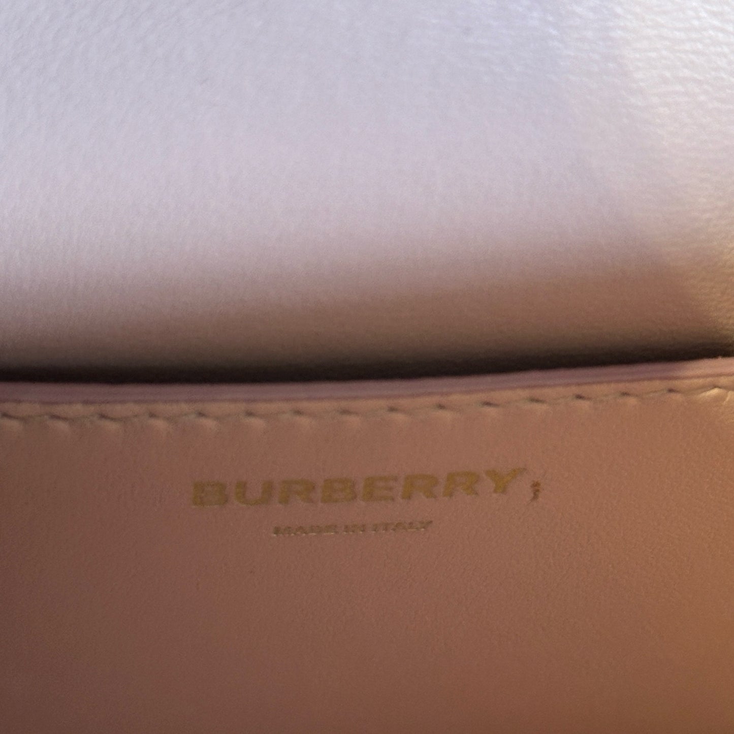 Used BURBERRY Calfskin TB Bag Shoulder Bag Beige