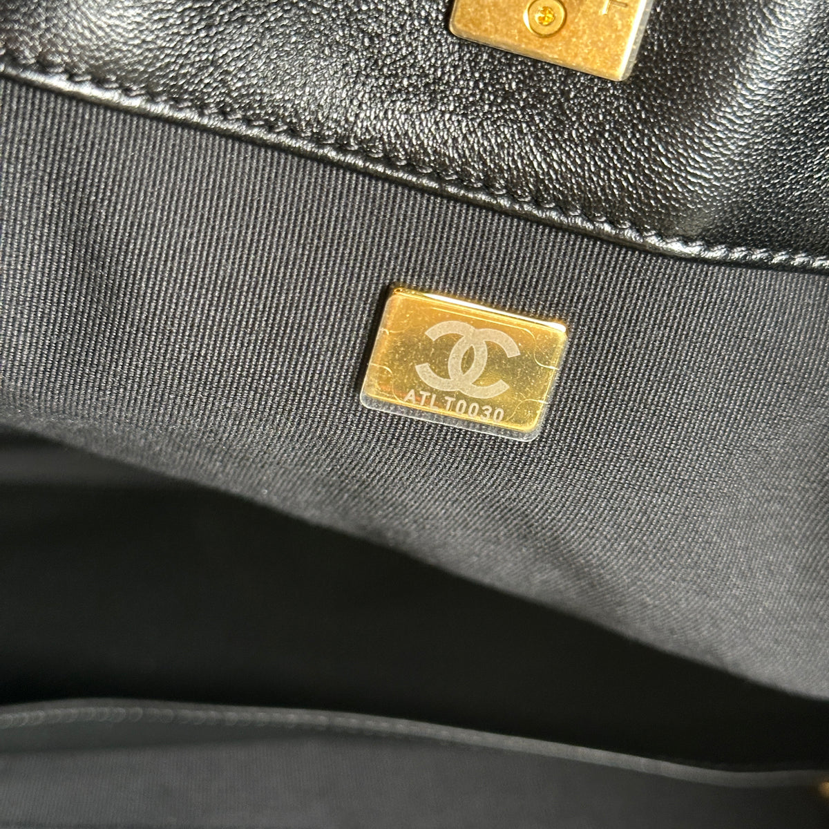 Used CHANEL Quilted Calfskin Hobo Bag Hobo Bag Black Gold
