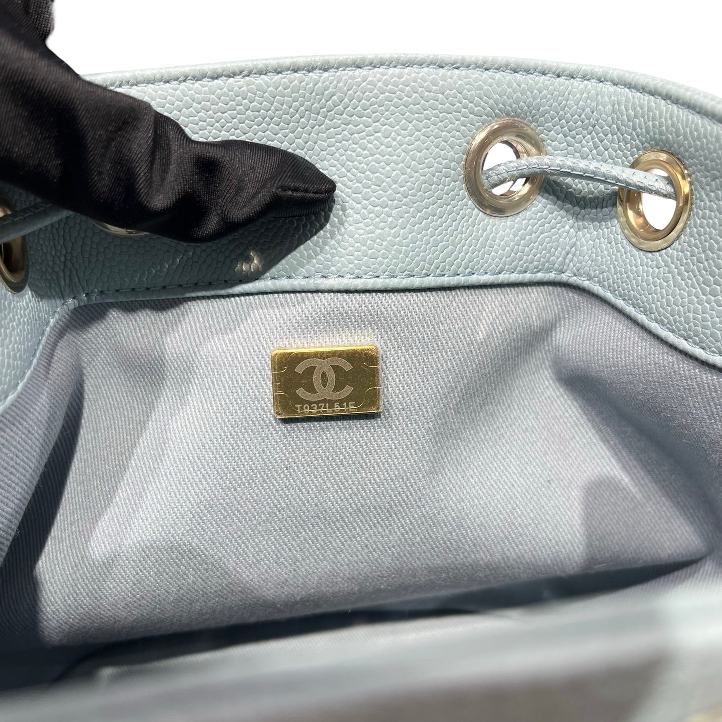 Used CHANEL Cross Body Bag Blue GHW