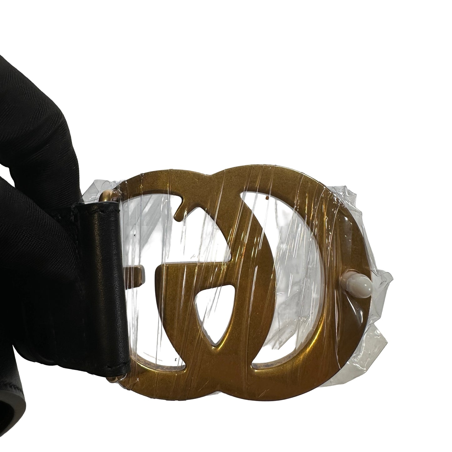Brand New GUCCI Leather Double G Marmont Belt Black GHW