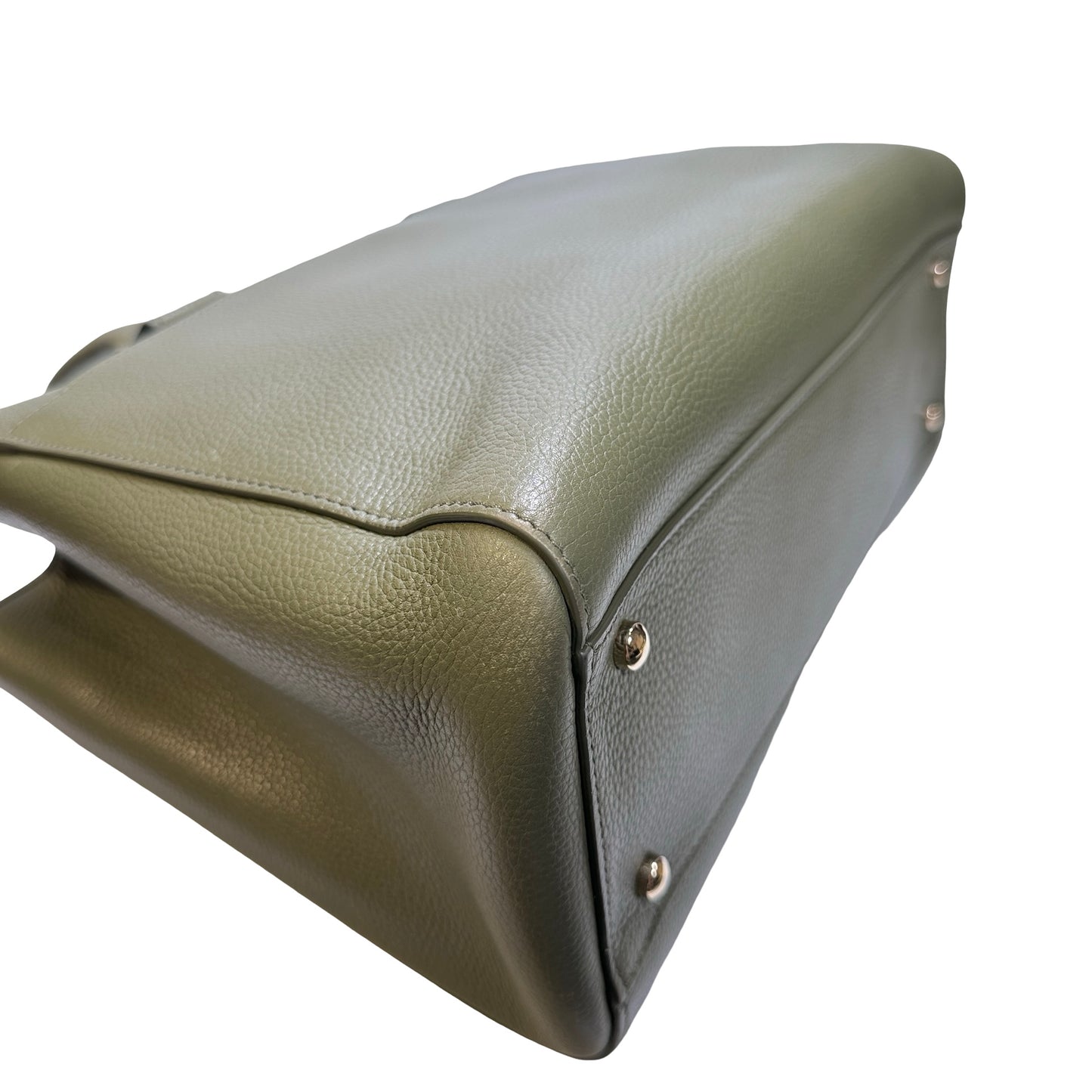 Used CHANEL Calfskin Leather Tote Bag Green
