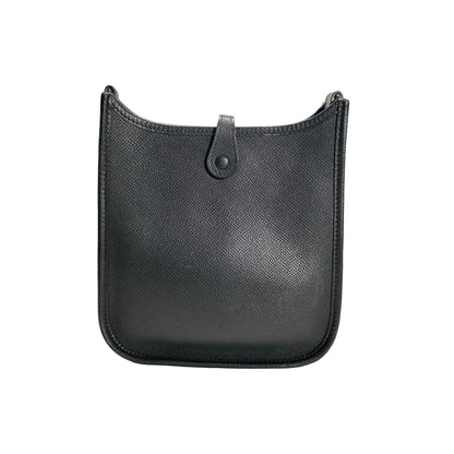 Used HERMES Leather Mini Evelyne Shoulder Bag Black