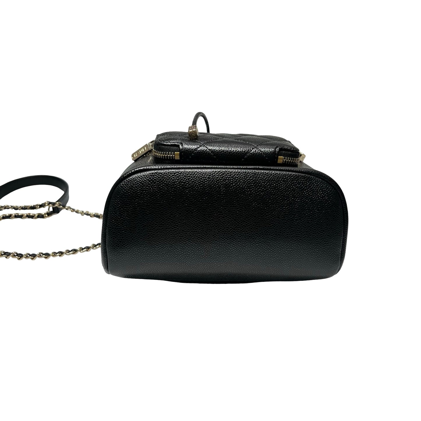 Used CHANEL Calfskin Leather Cross Body Bag Black GHW