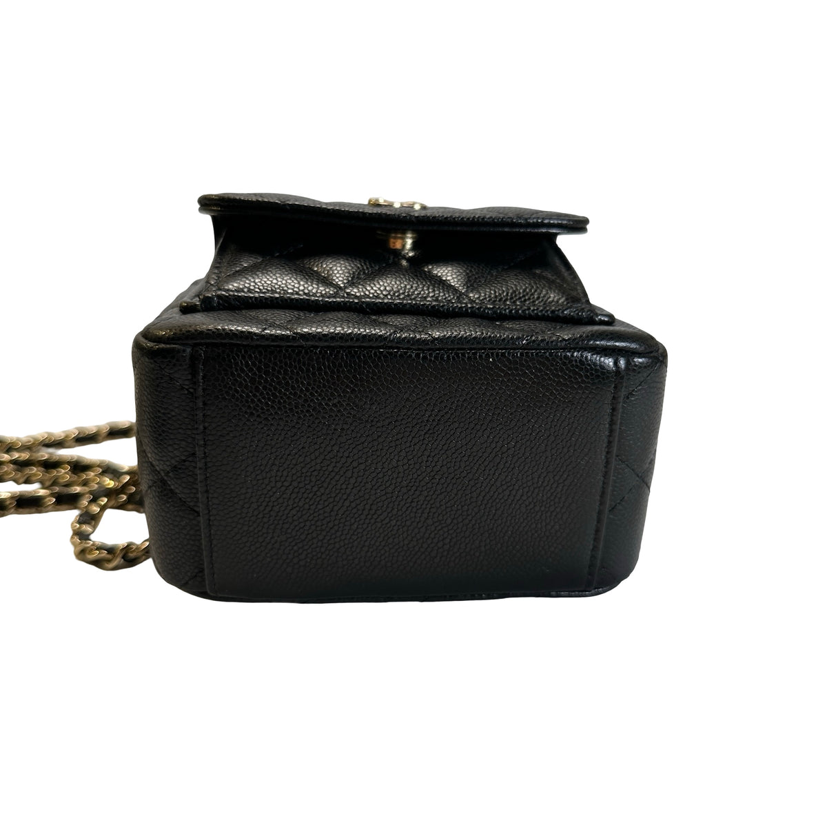 Used CHANEL Quilted Caviar Backpack Backpack Black