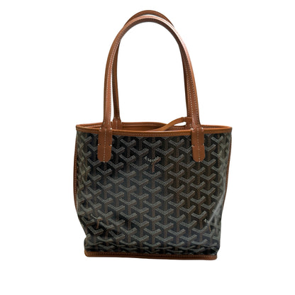 Used GOYARD Goyardine Hobo Tote Bag Black Brown