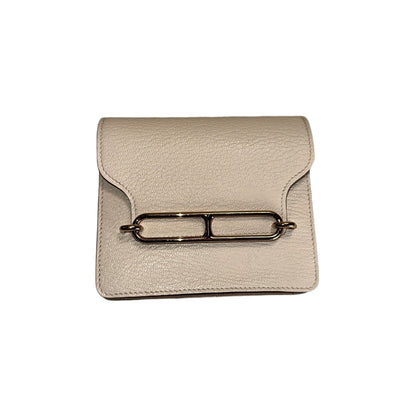 Used HERMES Clemence Roulis Mini Cross body bag White