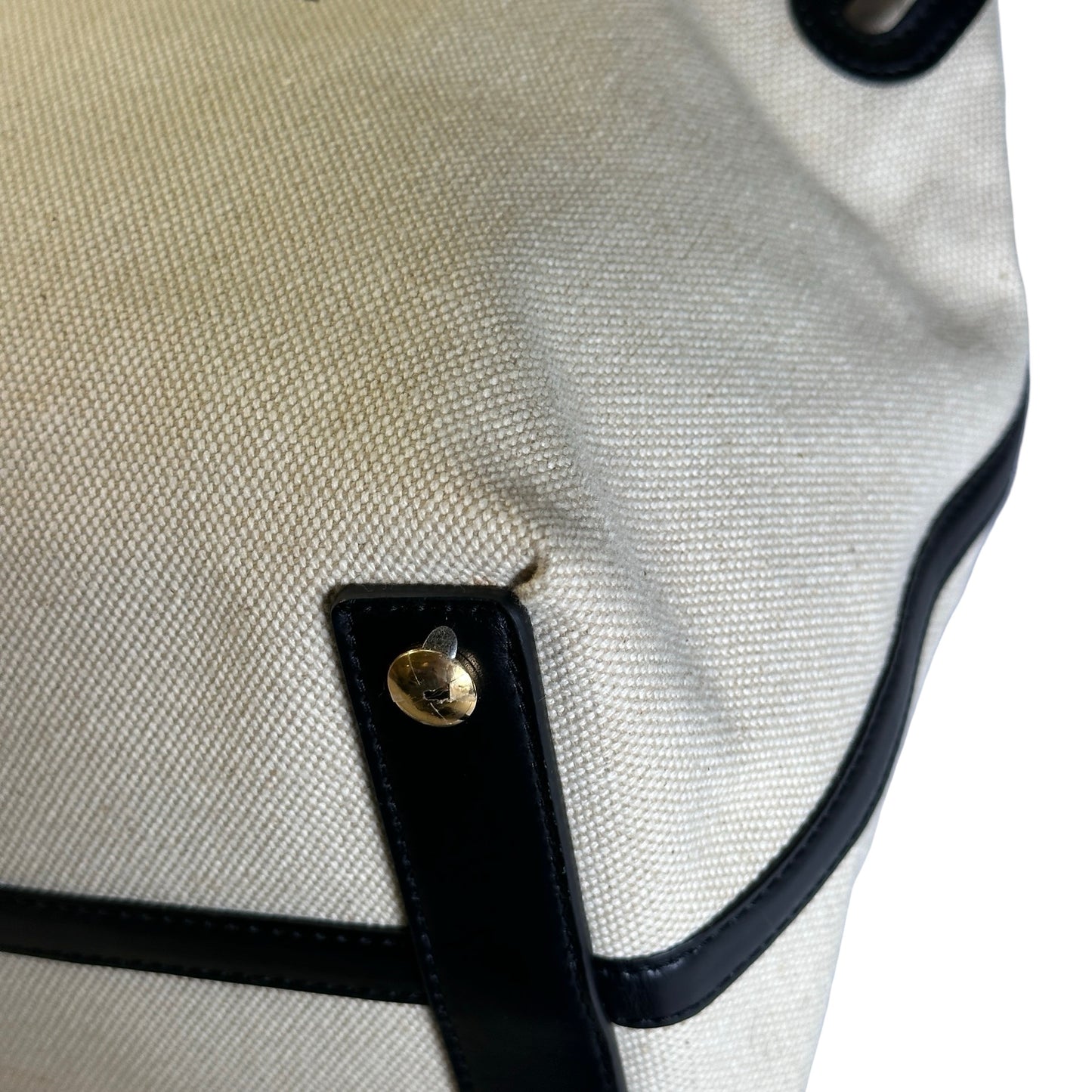 Used BURBERRY Canvas Tote Bag Tote Bag Beige Black