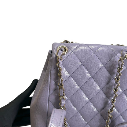 Used CHANEL Quilted Caviar Duma Backpack Purple Gold