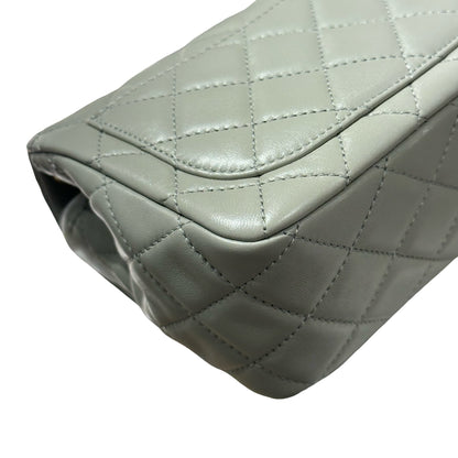 Unused CHANEL Min Flap 17cm with Gold Ball Cross Body Bag Grey GHW