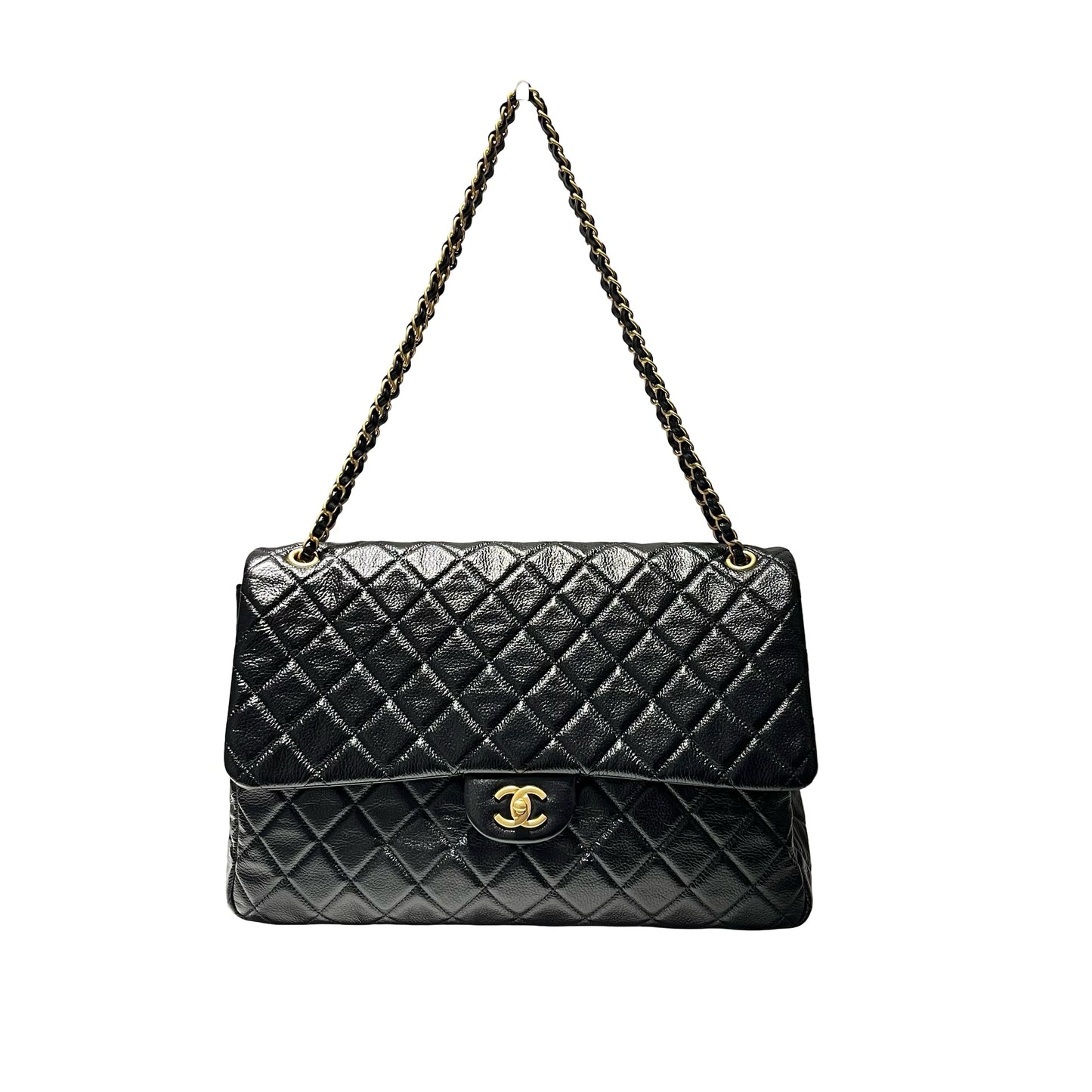 Used CHANEL Flap Shoulder Bag Black GHW