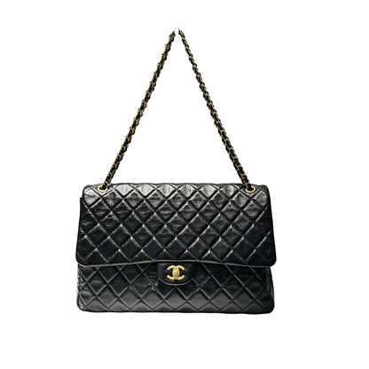 Used CHANEL Flap Shoulder Bag Black GHW