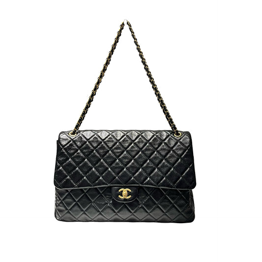 Used CHANEL Flap Shoulder Bag Black GHW
