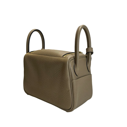 Brand New HERMES Clemence Lindy Handbag Etoupe