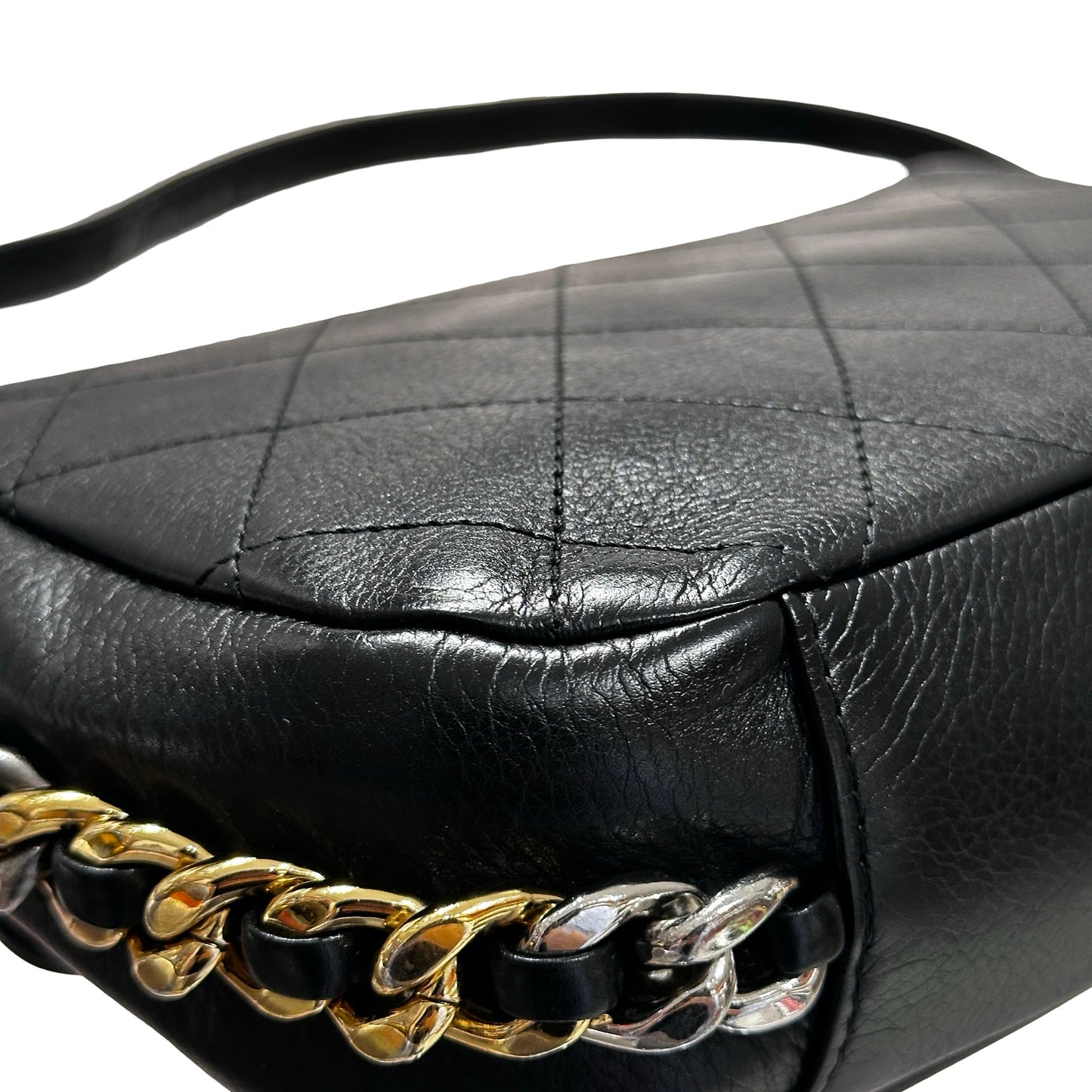 Used CHANEL Cross Body Bag Black GHW PHW