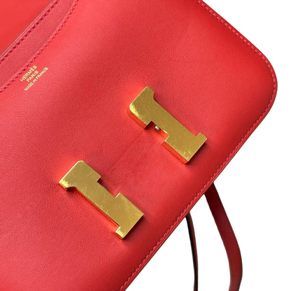 HERMES Swift Mini Constance Crossbody Bag Red GHW