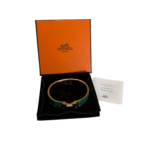 Used HERMES Bracelet BRACELET Green GHW