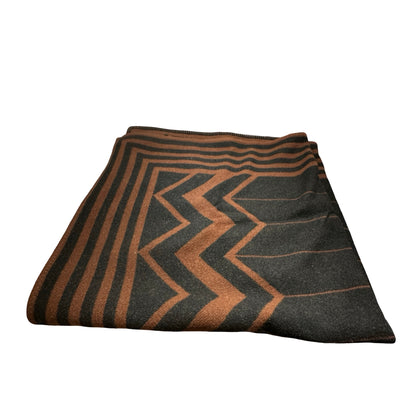 Used LOUIS VUITTON Stripes Blankety Scarf Brown Navy