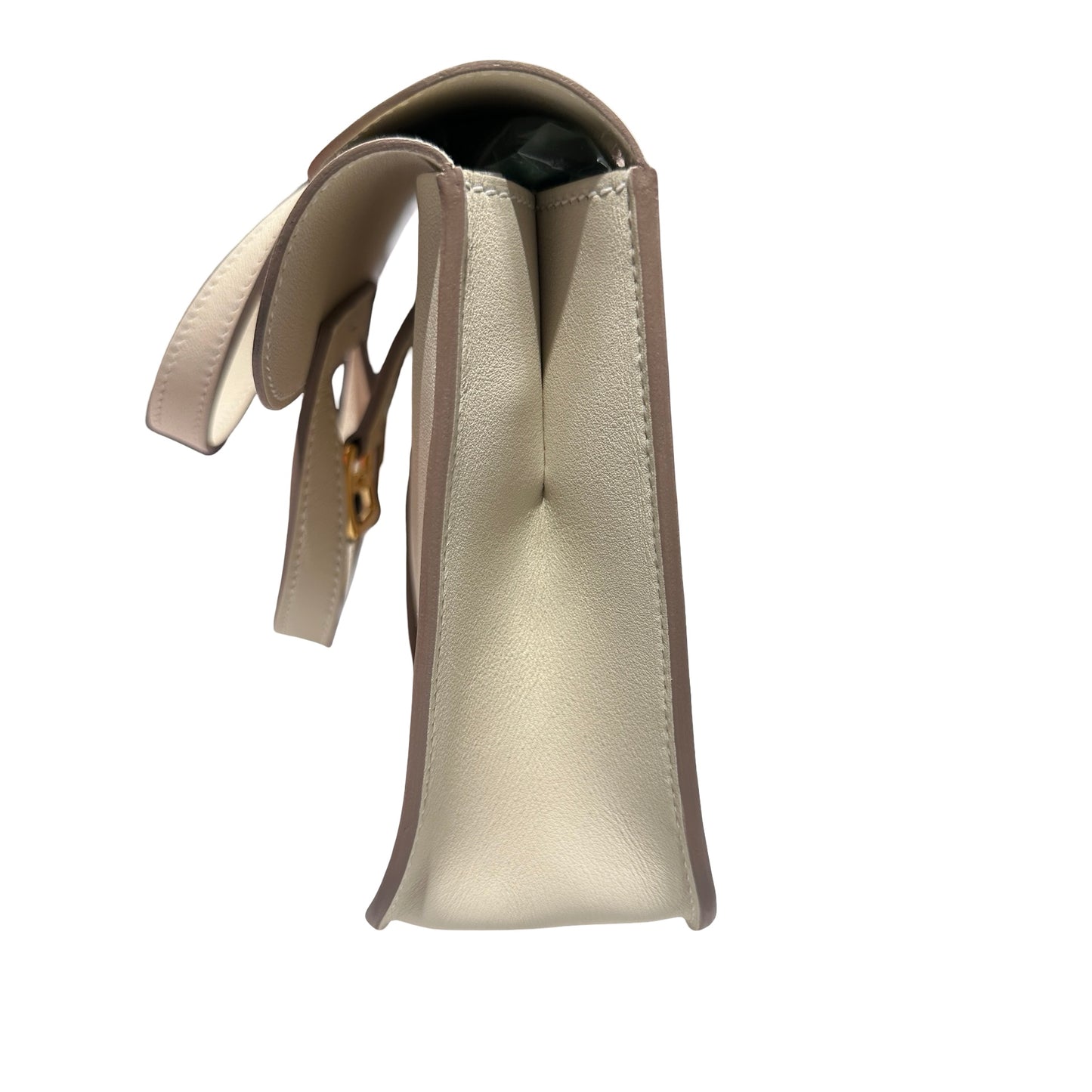 Used HERMÈS Mini Halzan Cross Body Bag Beige GHW