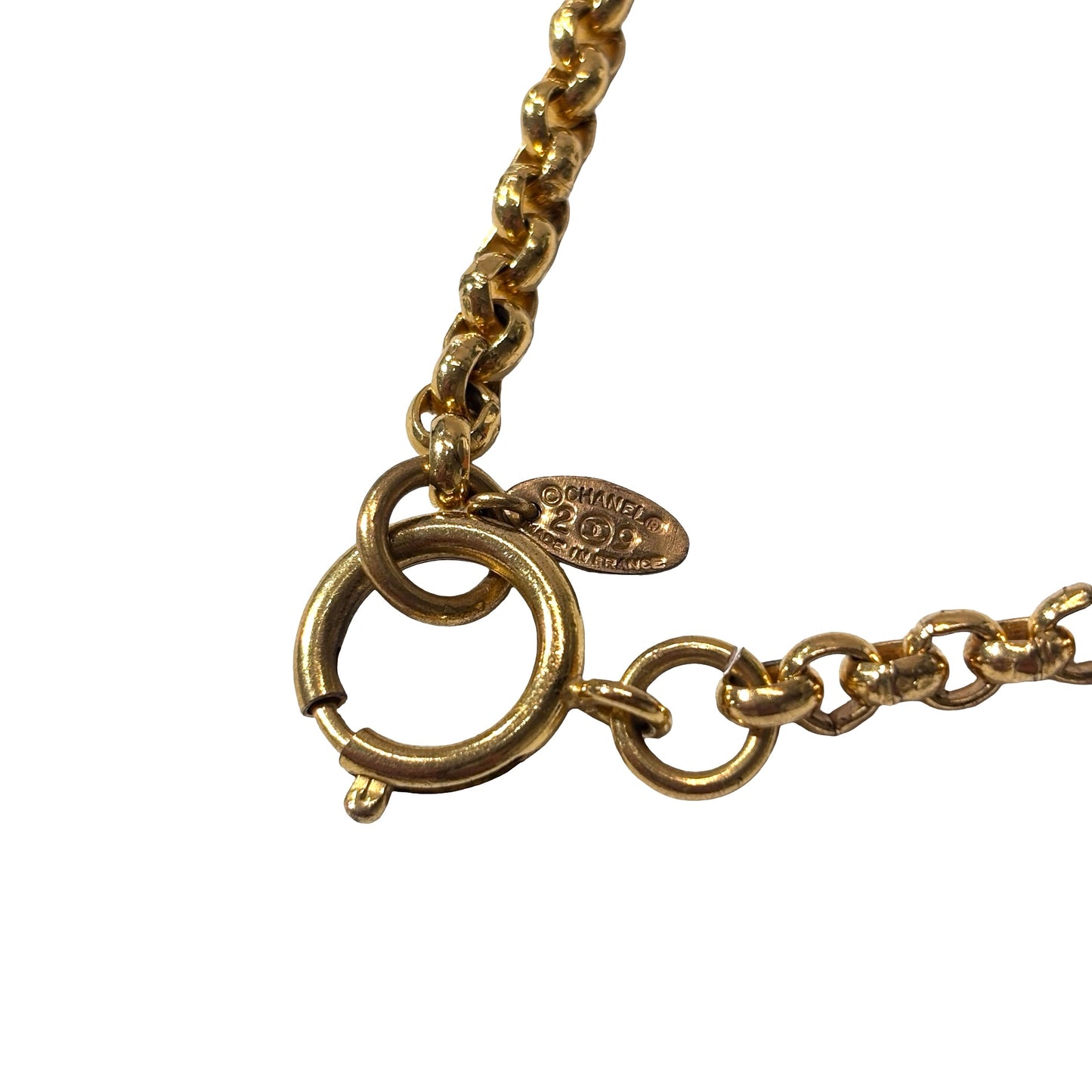 Used CHANEL CC Logo Round Vintage Bracelet Accessories Gold