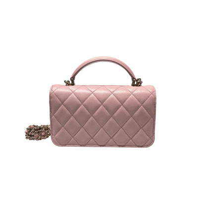 Unused CHANEL Lambskin Leather Unused CHANEL Lambskin Leather Chain shoulder with handle Shoulder Pink GHW Shoulder Bag Pink