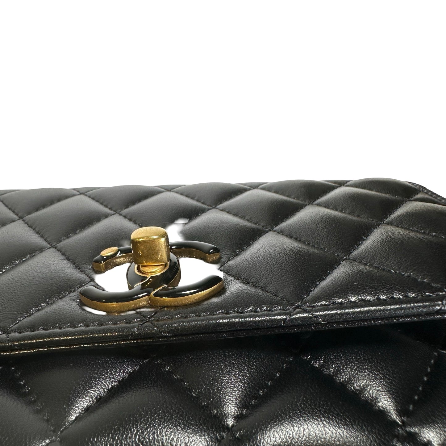 Used CHANEL Quilted Lambskin Wallet on chain Wallet on chain Black GHW