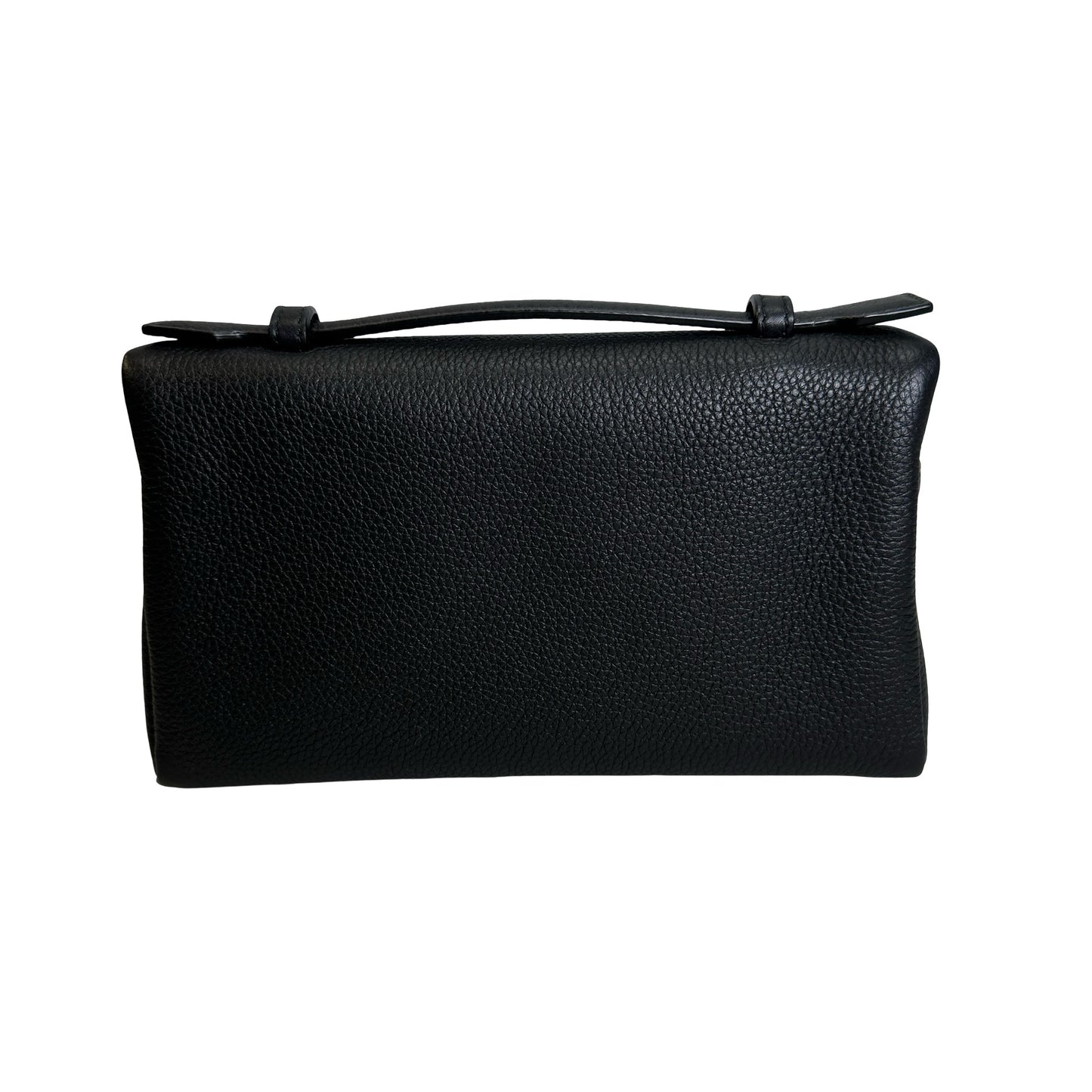 Brand New LORO PIANA Calfskin Leather Extra Pocket L19 Handbag Black，GHW