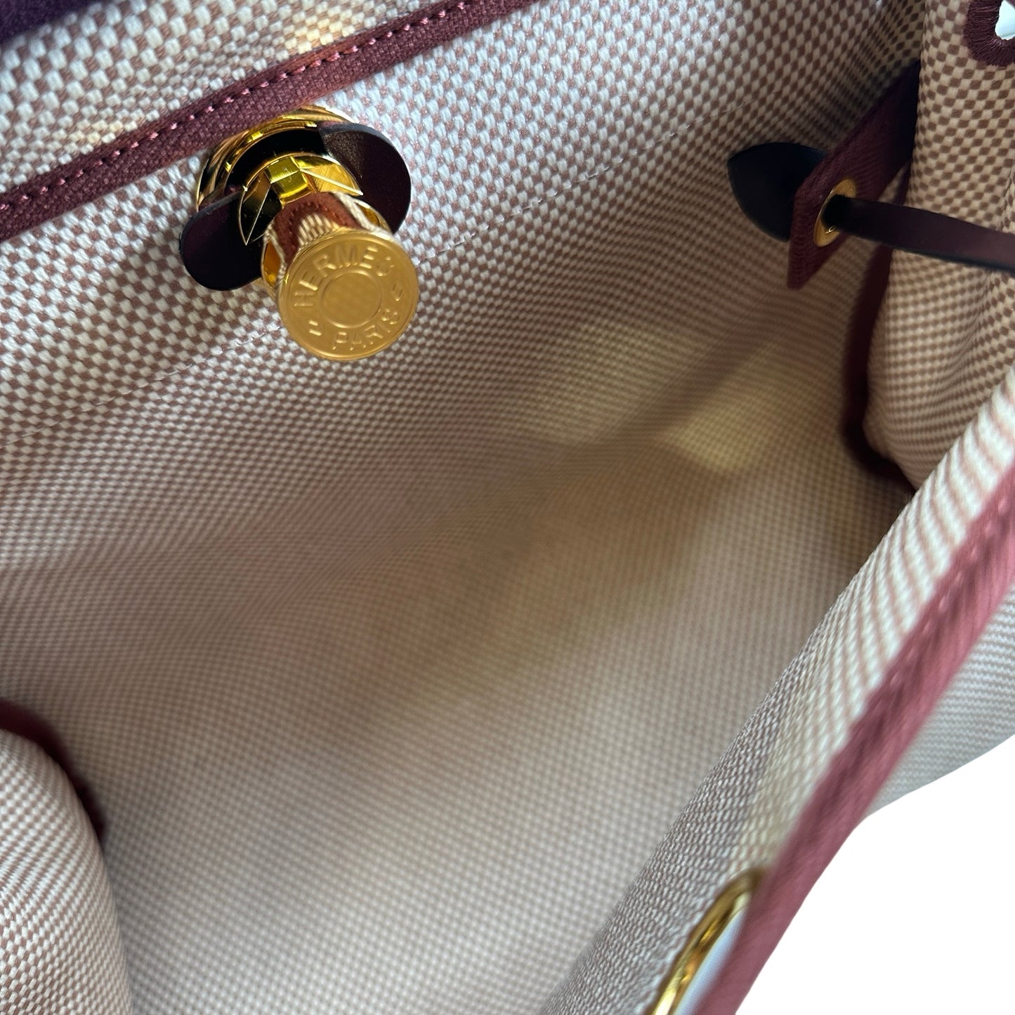 Brand New HERMES Canvas Leather Herbag 31 Handbag Beige Brown