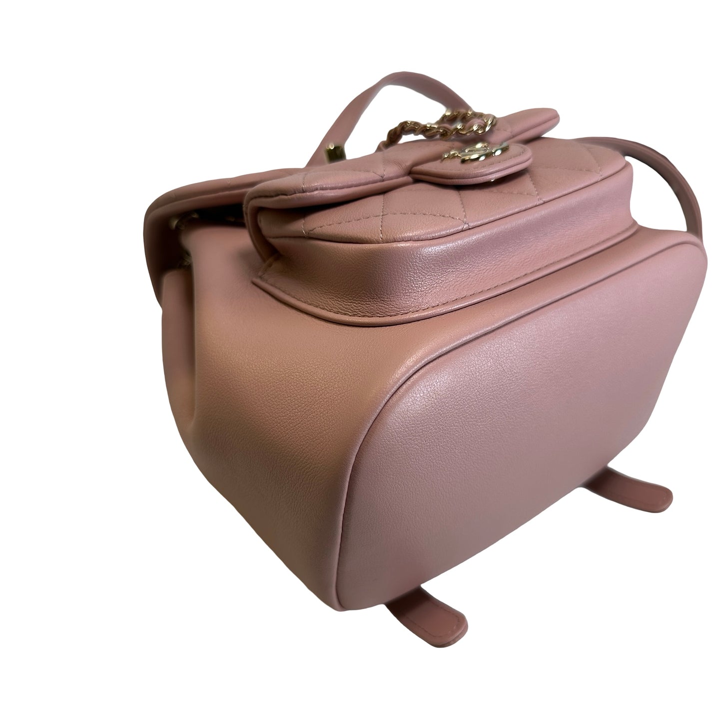 Brand New CHANEL Quilted Calfskin Duma Backpack Pink Gold