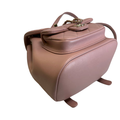 Brand New CHANEL Quilted Calfskin Duma Backpack Pink Gold