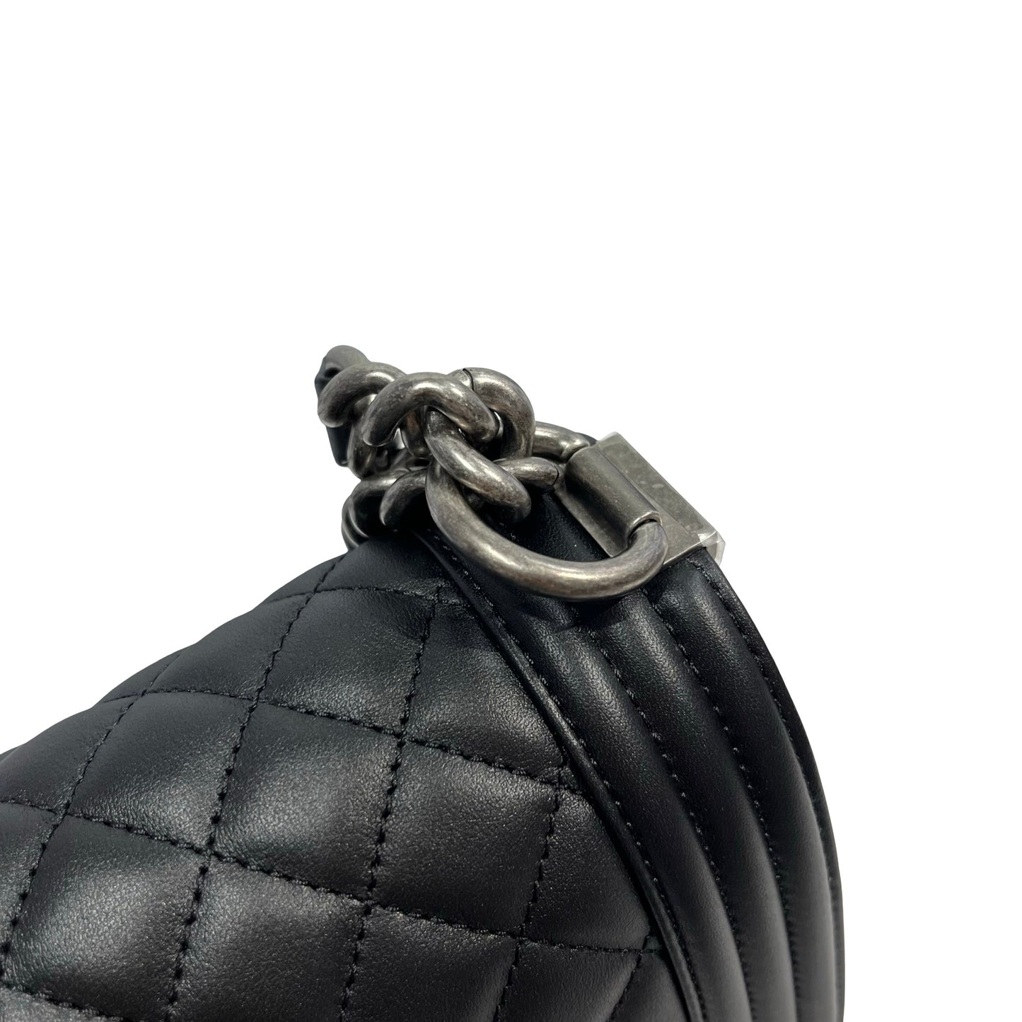 Brand New CHANEL Lambskin Boy Chain shoulder bag Black PHW