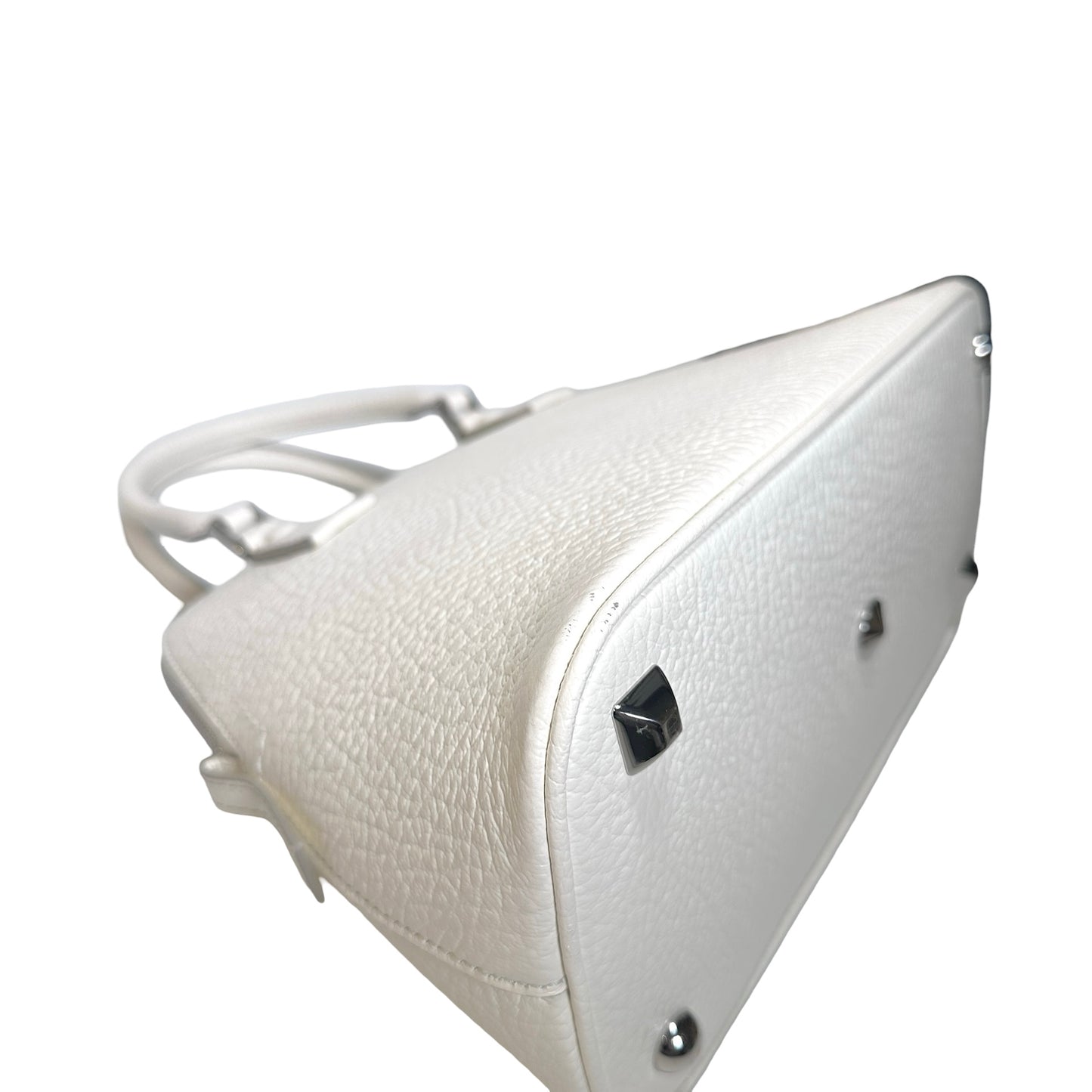 Used MAISON MARGIELA Textured Leather 5AC Classique Mini Bag Handbag White PHW