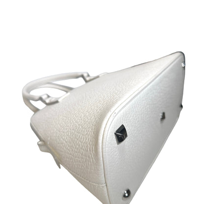 Used MAISON MARGIELA Textured Leather 5AC Classique Mini Bag Handbag White PHW