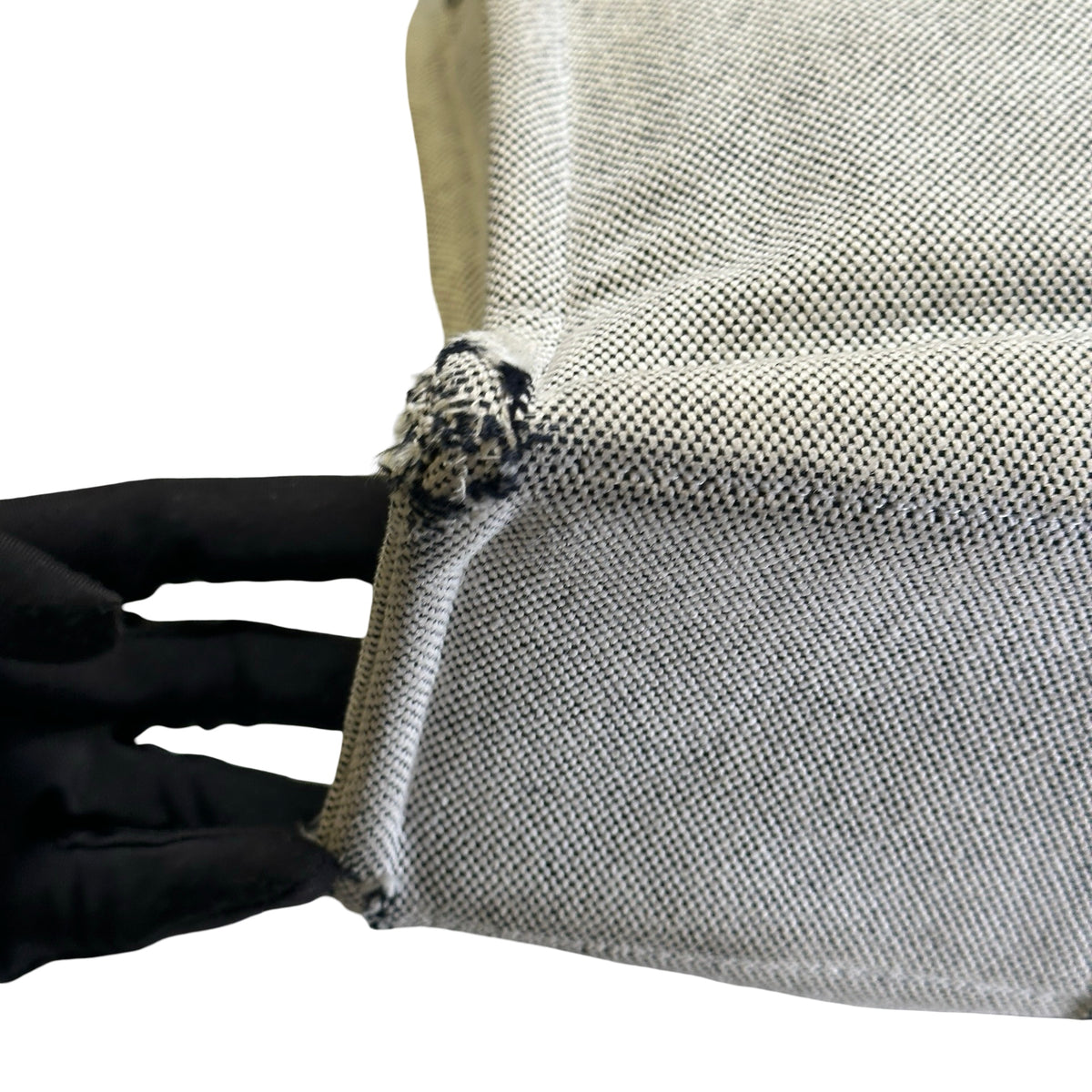 Used HERMES Canvas Fourre Tout Tote Bag Grey Black