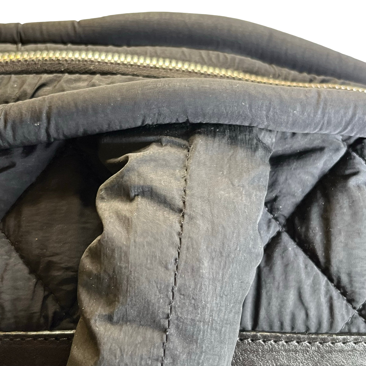 Used CHANEL Quilted Nylon Coco Cocoon Travel Bag Black PHW