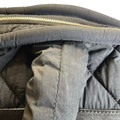 Used CHANEL Quilted Nylon Coco Cocoon Travel Bag Black PHW