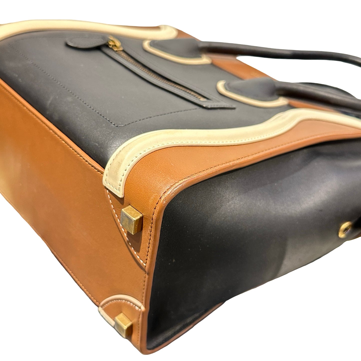 Used CÉLINE LUGGAGE Handbag Brown Black