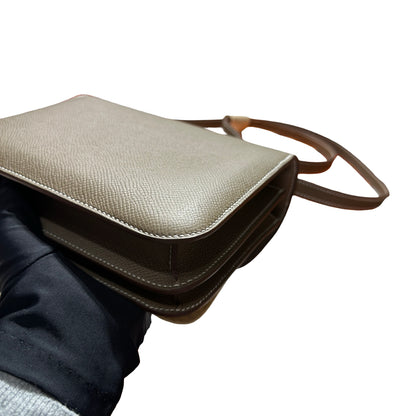 Brand New HERMES Epsom Felt Constance Cross body bag Brown Beige