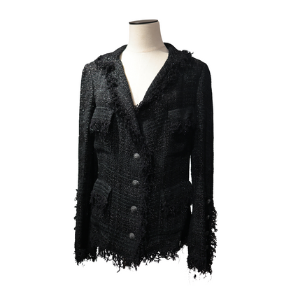 CHANEL BLACK TWEED JACKET [20002012]